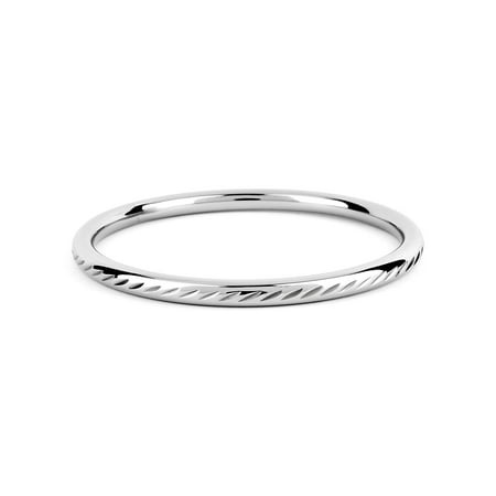 Stainless Steel Diamond Cut Design Bangle Bracelet
