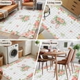 thumbnail image 5 of Area Rugs for Living Room Bedroom, Pink Floral Easter 4'x6' Rug Washable Carpet Runner Indoor Outdoor, Spring Flowers Grey Plaid Pastoral Non Slip Accent Floor Mats Rug for Kitchen, Office, 5 of 8