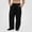 Black, variant on Babcutegg Mens Fleece Lined Wide Leg Sweatpants Drawstring Waist Loose Fit Casual Athletic Pants with Pockets Size L