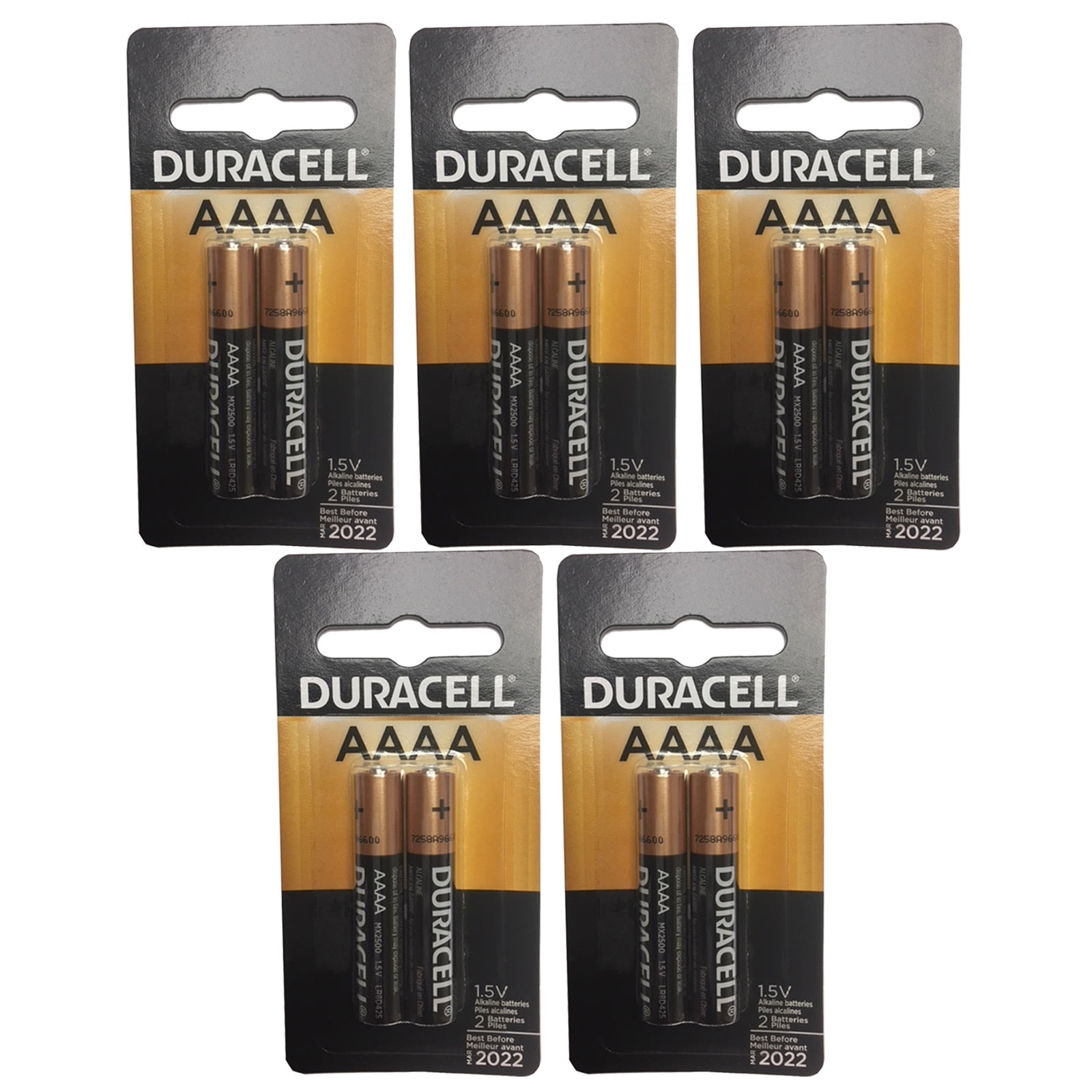 5x Duracell Ultra AAAA Alkaline Batteries 1.5V MX2500 LR61 