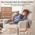 thumbnail image 6 of Leumius Swivel Recliner Chair,270° Swivel Rocker Chair for Adults,Small Rocking Recliner for Small Spaces, Upholstered Fabric Glider Recliner Nursery,Living Room Chair,Theater SeatingBeige, 6 of 26