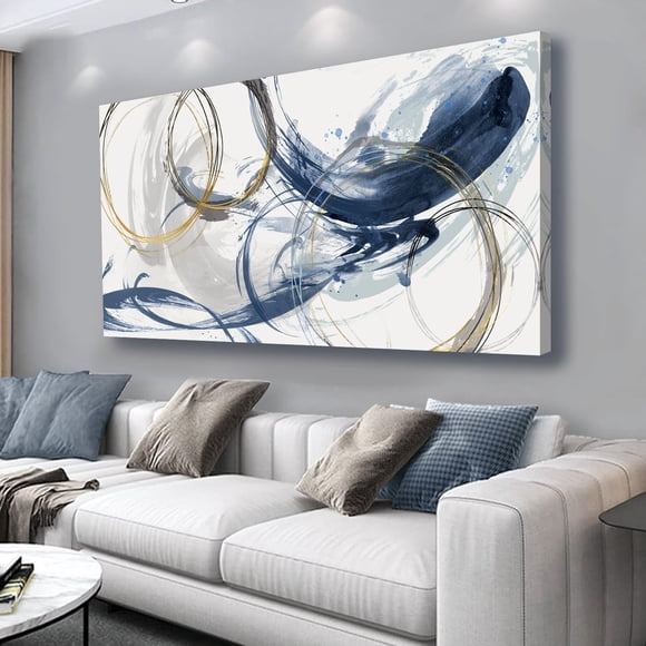 Canvas Wall Art Abstract Art Paintings Blue Fantasy Colorful Graffiti on White Background Modern Artwork wall Decor for Living Ro