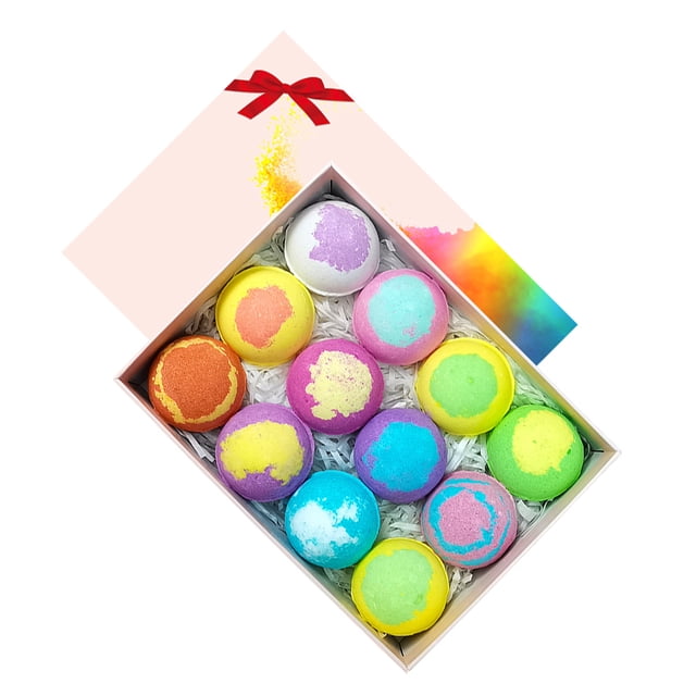 Qarigey Juego de baño ecológico de 12 piezas para hombres con bombas de baño con efectos desintoxicantes para regalos de mujeres Protección de la piel rosa