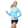 thumbnail image 4 of QPNGRP Women's Long Sleeve Shirts UPF 50+ Sun Protection SPF Quick Dry Lightweight T-Shirt Swim Hiking Runing Fishing Tops Skyblue XXL, 4 of 7