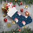 thumbnail image 6 of Coolnut Christmas Santa Claus Stocking 2PCS, Large Fireplace Xmas Hanging Stockings with Plush Cuff for Family Holiday Party Decorations, 17.71"x 12.20", 6 of 7