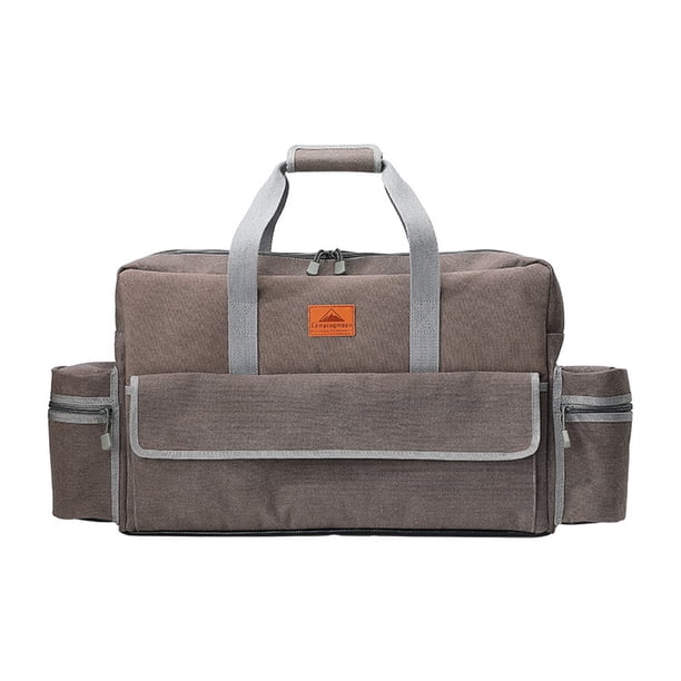 Bolso CAMPINGMOON Bolsa de lona de gran capacidad Herramientas multifuncionales para picnic Vajilla Tazas Paquetes de almacenamiento Acampar al aire libre Horno de dos cabezales Bolsos de transporte CAMPINGMOON Bolso