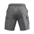 thumbnail image 5 of Cargo Shorts for Men Elastic Waist Drawstring Lightweight Hiking Shorts Breathable Stretch Casual Shorts, 3XL, 5 of 5