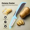 thumbnail image 6 of 1 Pack Fruit, Potato Vegetable Peeler, Kitchen Gadgets and Accessories, Stainless Steel Dual Blade Cutter Slicer, Shredder, Scraper for Fruit, Potatoes, Carrot, Cucumber, Dishwasher Safe, 6 of 6