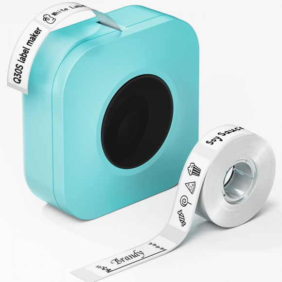 Label Maker Machine with Tape, Bluetooth Mini Label Printer for Labeling, Small Printer for Smartphone, Office Supplies Ideal Green