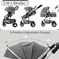 thumbnail image 6 of AILEEKISS 3-in-1 Convertible Baby Stroller with Big Seat and Adjustable Canopy, 24 Pound, Dark Grey, 6 of 10