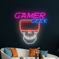 thumbnail image 5 of Handmadetneonsign Gamer Geek VR Game Neon Sign, Skull Gamer Wall Art Decor, Gaming Room Wall Decor, 5 of 5