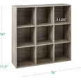 thumbnail image 2 of PINKYA 9-Cube Storage Organizer, 11in Shelf Opening, Bookcase, Display Shelf, Customizable w/ 3 Removable Back Panels - Greige, 2 of 9