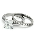 thumbnail image 4 of Luxe Jewelry Designs 2-Piece Women's Stainless Steel Wedding Ring Set with Square CZ, Size 7, 4 of 4