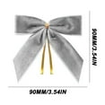 thumbnail image 3 of HomeDM 12Pcs Velvet Bows Christmas Ornaments 3.54 X 3.54 Inch Vintage Christmas Wreath Tree Topper Ribbon Bows Gift Wrapping Festive Winter Party Decorations, 3 of 4