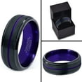 thumbnail image 4 of P. Manoukian Tungsten Wedding Band Ring 8mm for Men Women Purple Black Beveled Edge Brushed Polished Lifetime Guarantee Size 11.5, 4 of 4