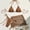 Brown, variant on Women's 3 Piece Solid Color Bikini Set with Wrap Coverup Halter Triangle Swimsuits Split Swimsuit White L(L)