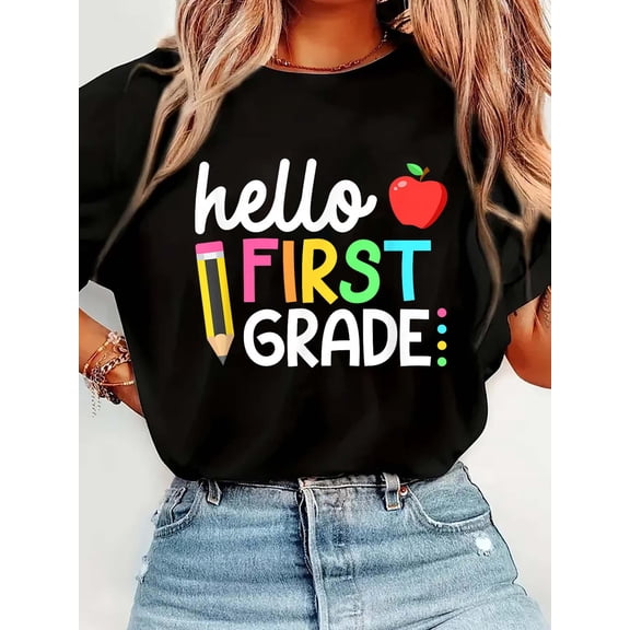 Hello First Grade Team 1st Grade Back to School Teacher T-shirt