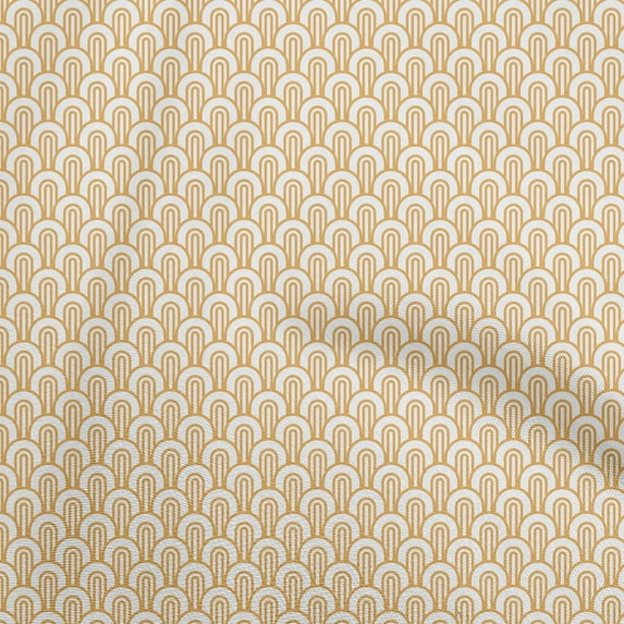 oneOone Cotton Flex Yellow Fabric Geometrical Sewing Craft Projects Fabric Prints By Yard 40 Inch Wide