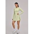 thumbnail image 4 of PISONIC Women Tennis Dress Long Sleeve Athletic Outfit with Built in Shorts Mini Golf Workout Dress with Pockets, 4 of 6