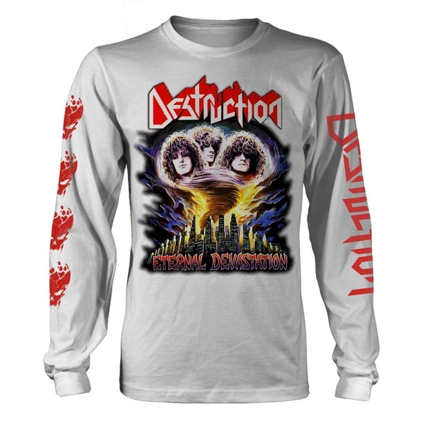 Destruction - Camiseta Eternal Devastation de Manga Larga para Adultos Unisex (Blanco)
