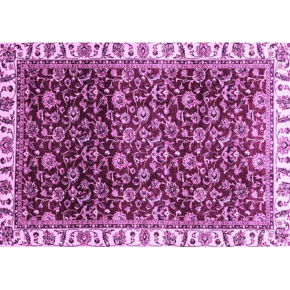 Ahgly Company Indoor Rectangle Abstract Purple Modern Area Rugs, 5' x 8'