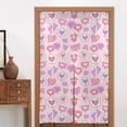 thumbnail image 4 of DouZhe Doorway Drape Split Curtains, Pink Candy Love Heart Room Divider Privacy Door Curtains, 34" x 56", 4 of 7