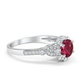 thumbnail image 3 of Floral Art Deco Engagement Ring Ruby CZ 925 Sterling Silver Size 4, 3 of 5
