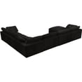thumbnail image 4 of MAKLAINE Contemporary Modular Down Filled Overstuffed U-Shaped Sectional with Soft Velvet Upholstery, 7-Seater, Armless, Black, 4 of 7