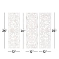 thumbnail image 4 of DecMode White Wooden Handmade Intricately Carved Floral Wall Decor (3 Count), 4 of 14