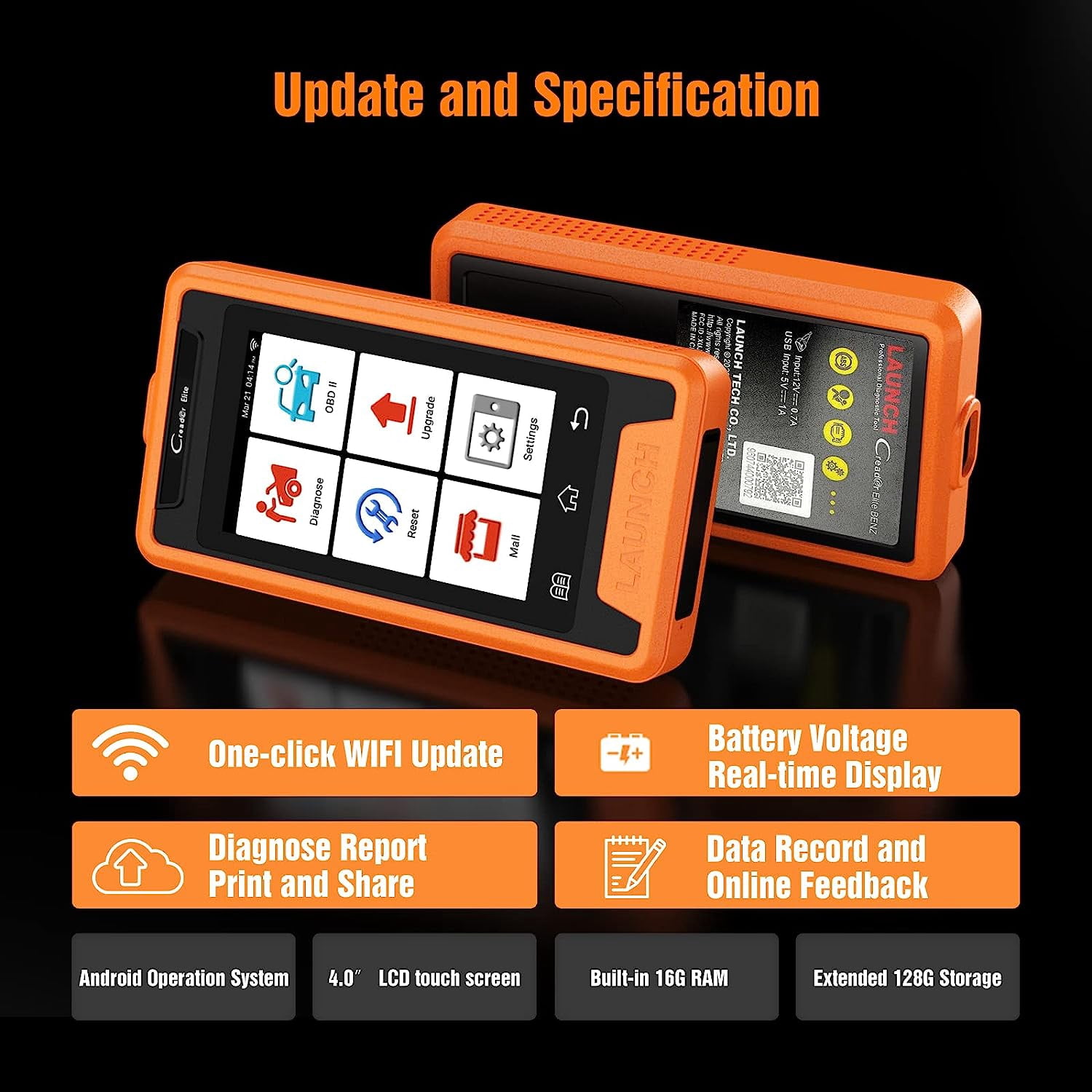 LAUNCH Code Reader for AUDI, Enhanced Full-Systems Diagnostic Scanner with Online Coding and Bi-Directional, VAG Guided Function Transmission EPB ABS SRS DPF TPMS Check Engine Oil Service, WIFI Update