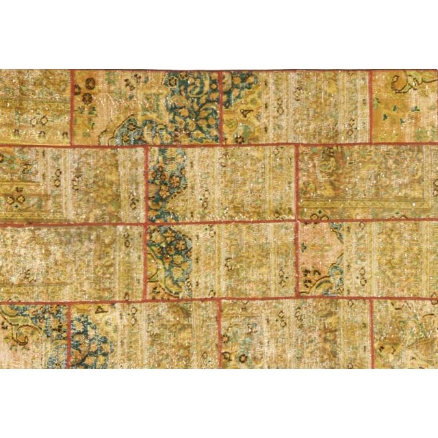 Ahgly Company Tapis d'Intérieur Rectangulaire Contemporain Patchwork Orange, 2 Pieds x 5 Pieds
