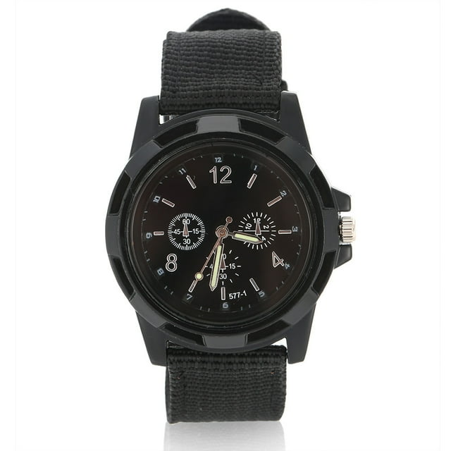 Montre Électronique Ronde, Bracelet en Nylon Facile à Lire, Boîtier en Alliage, Montre Analogique Ronde Réglable pour Homme pour le Sport