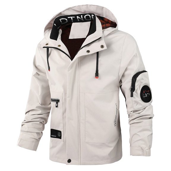 Mens Winter Jackets Thermal Waterproof Windproof Jacket Hooded Winter Snow Coat with Multiple Pockets Lightweight Solid Color Relaxed Fit Mens Winter Coat