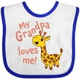 thumbnail image 3 of Inktastic My Grandpa Loves Me- Cute Giraffe Boys or Girls Baby Bib, 3 of 4