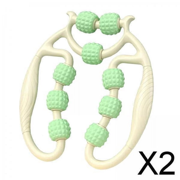 2x ador de Piernas Y Brazos, Equipo de Culturismo, Cuello para Mujeres, Rodillo Muscular de 9 Ruedas 2 piezas