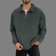 thumbnail image 1 of pstuiky camisetas de manga larga para hombre, Blusas casuales de color liso con cuello plegable y cremallera para hombre, de manga larga Tops de hombre s, 1 of 6