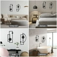 thumbnail image 6 of 2 Pcs Black Abstract Metal Wall Art Modern Geometric Decor 15.8'' x 8.6'' Vertical Minimalist Décor Single Line Art Wall Décor, 3D Textured Sculptures for Living Room Bedroom Bathroom Study, 6 of 10