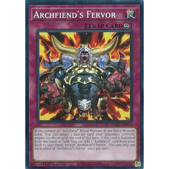 YuGiOh Burst Protocol Common Archfiend's Fervor BPRO-EN074