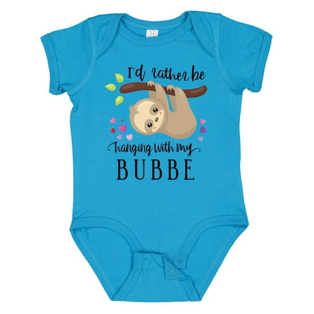 

Inktastic Sloth I d Rather Be Hanging with Bubbe Boys or Girls Baby Bodysuit