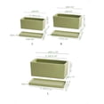 thumbnail image 2 of Macetero Rectangular de cerámica con bandeja, artículos for macetas pequeños perforados de escritorio de oficina, verde, Simple, escandinavo, suculento, 2 of 9
