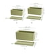 thumbnail image 2 of Macetero Rectangular de cerámica con bandeja, artículos for macetas pequeños perforados de escritorio de oficina, verde, Simple, escandinavo, suculento, 2 of 9