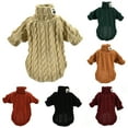 thumbnail image 3 of Frogued Autumn Pet Solid Color Turtleneck Knitted Sweater Two-Legged Cat Dog Clothes (Beige Yellow,M), 3 of 13