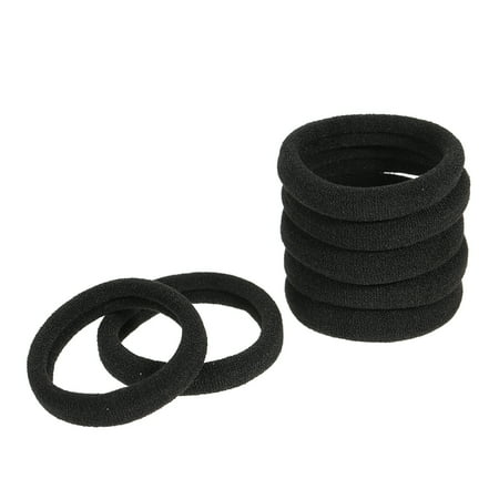 50p Pcs Black Thick Seamless No Slip Hair Bands Elastic Ties Soft