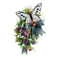 thumbnail image 2 of Hanging Spring Wreath with Butterfly,House Garland for Holiday Front Door Home Farmhouse Decoration,60x30cm, 2 of 7