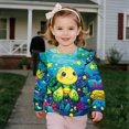 thumbnail image 3 of Yuyamidu Sea Turtle Sweatshirt Toddler Girl 3T 4T Long Sleeve Ruffle Shoulder Crewneck Pullover Tops Y2K Cute Animal Graphic Sweatshirts Casual Fall Outfits Everyday Clothes, 3 of 8