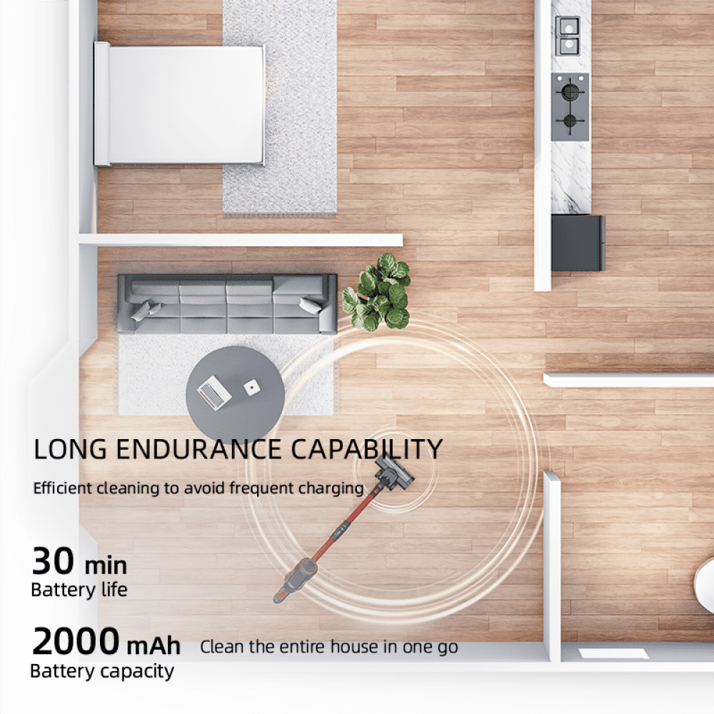 Texous Brushless Cordless Vacuum Cleaner Lightweight Bendable for Carpet Hard Floor Pet Hair House Cleaning P8