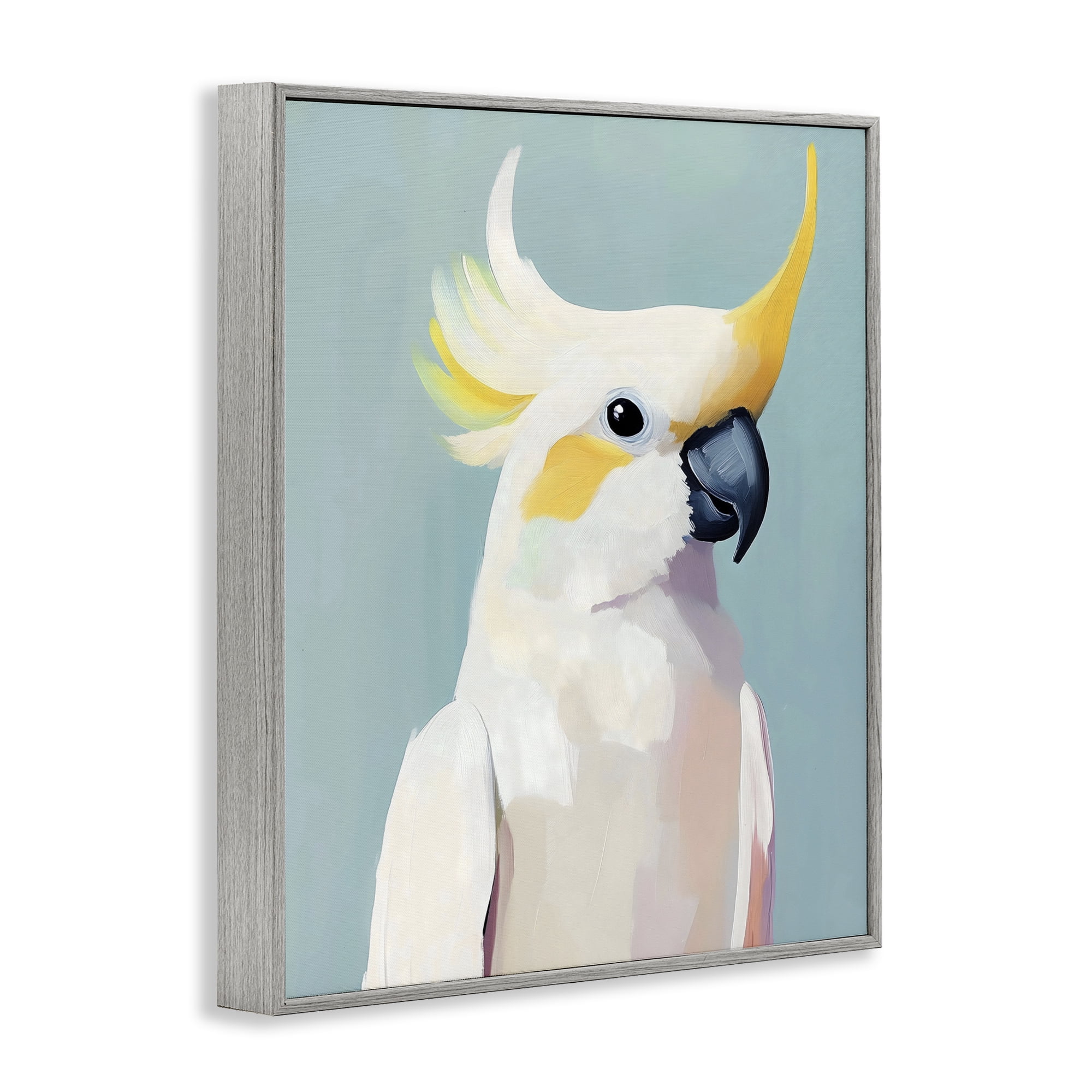 Stupell Industries Yellow Crested Cockatoo Gray Framed Giclee Art, design by The Prints Vibe