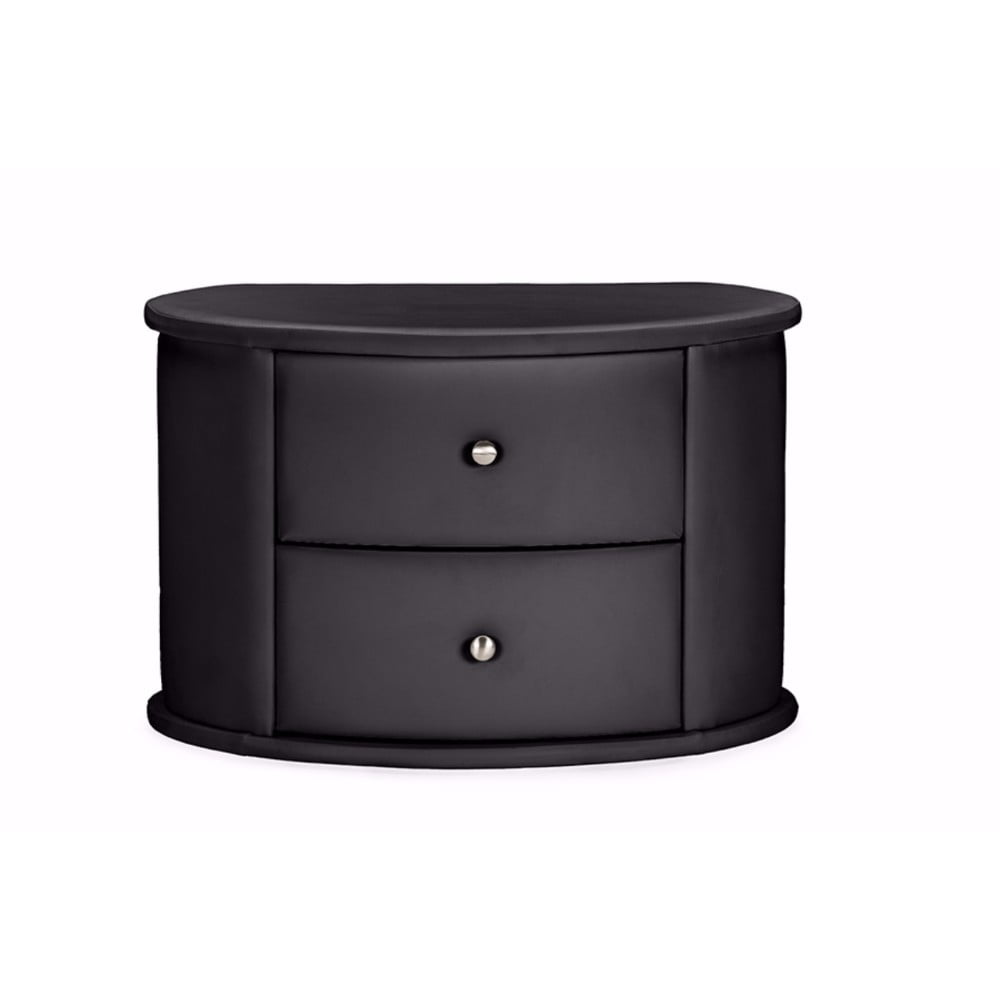 Baxton Studio Ritchie Faux Leather Oval Upholstered Modern Nightstand