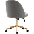 thumbnail image 5 of DUHOME Cute Armless Home Office Chair，Swivel Desk Chair Velvet Upholstered Chair Rolling Computer Chair with Backrest Golden Base，Adjustable Vanity Chair with Wheels for Teens Adults，Grey, 5 of 8