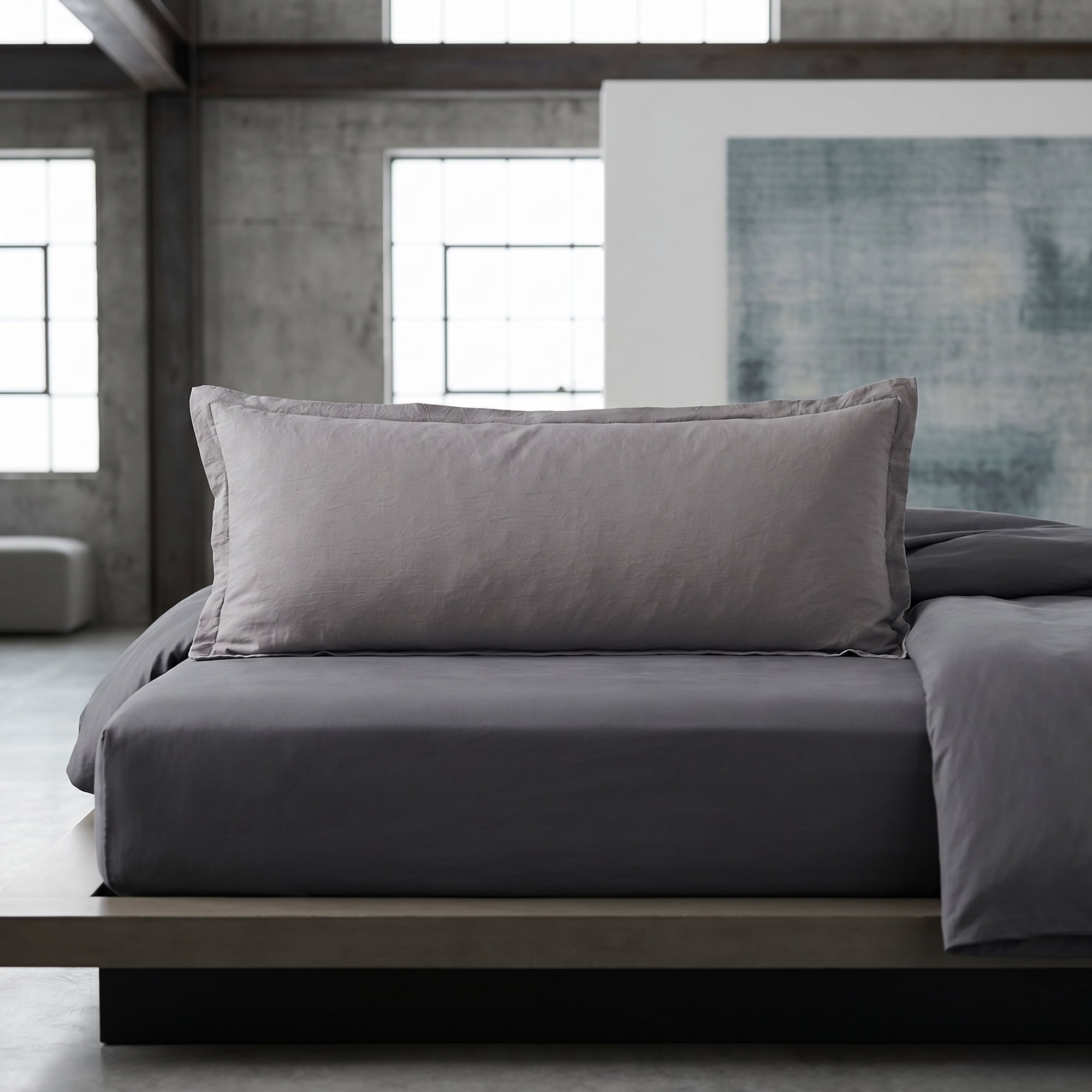 Unique Bargains 1 Pack Soft Cooling Cotton Pillowcase for Comfortable Sleep Dark gray
